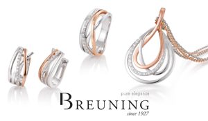 Breuning gouden sieraden set met brilant geslepen diamant